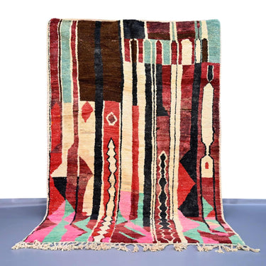 Evocative Berber Wool Vintage Rug 5.4 x 8.5 feet / 165 x 260 cm - Ettilux Home